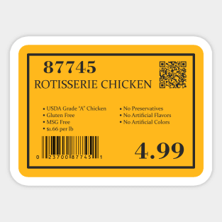 Costco label barcode rotisserie chicken item 87745 Sticker